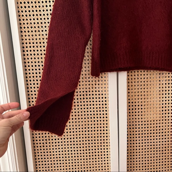 Cinq a Sept Bell Sleeve Cropped Mohair Sweater - Picture 2 of 7